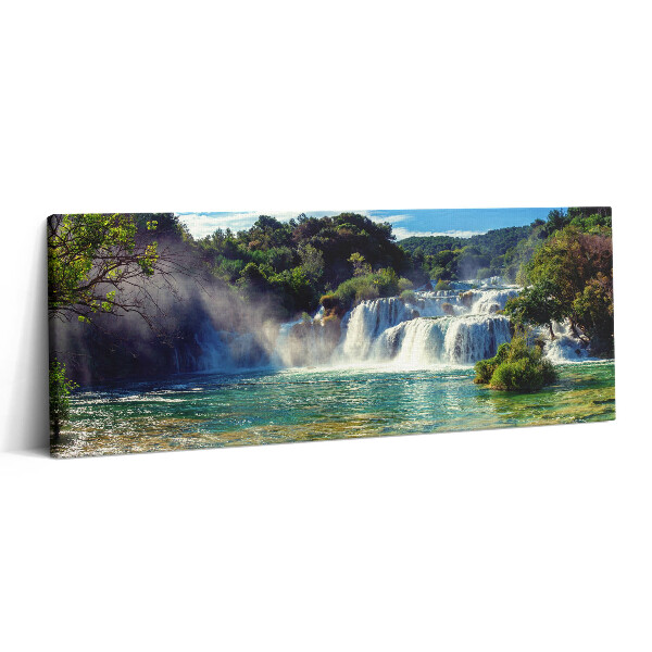 Print pe canvas 125x50 Peisaj forestier și cascadă