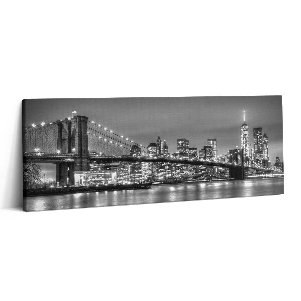 Print pe canvas 125x50 Podul Brooklyn din New York noaptea
