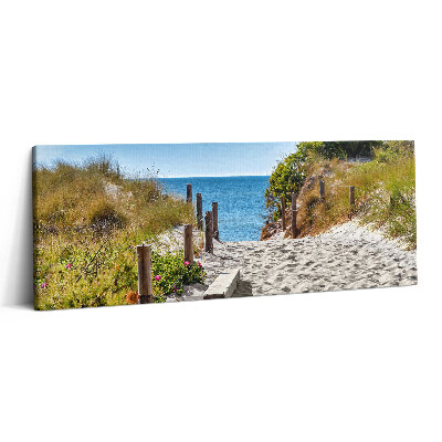 Print pe canvas 125x50 Drum nisipos spre plajă și mare