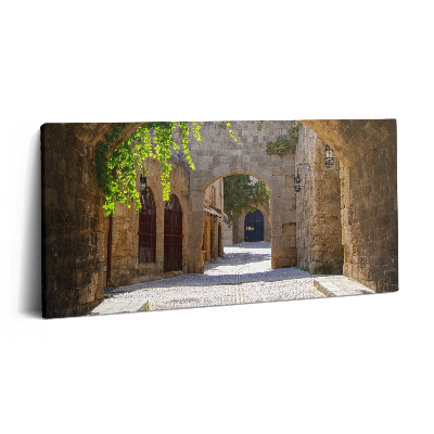 Print pe pânză 140x70 Stradă medievală în Rhodos, Grecia