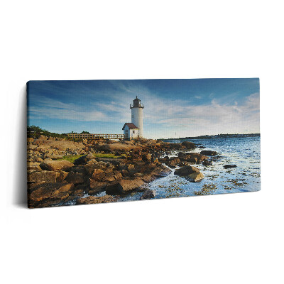 Print pe pânză 140x70 Peisaj cu stânci de far și cer