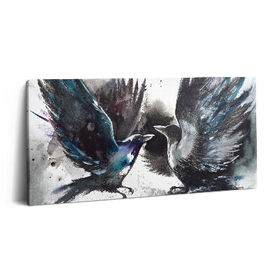 Print pe pânză 140x70 Păsări pictate