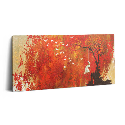 Print pe pânză 140x70 Mireasă inocentă în toamnă