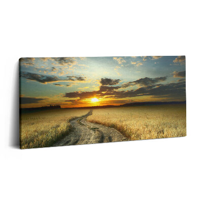 Print pe pânză 140x70 Drum de pământ și apus de soare