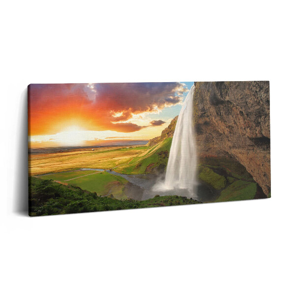 Print pe pânză 140x70 Cascadă în Islanda