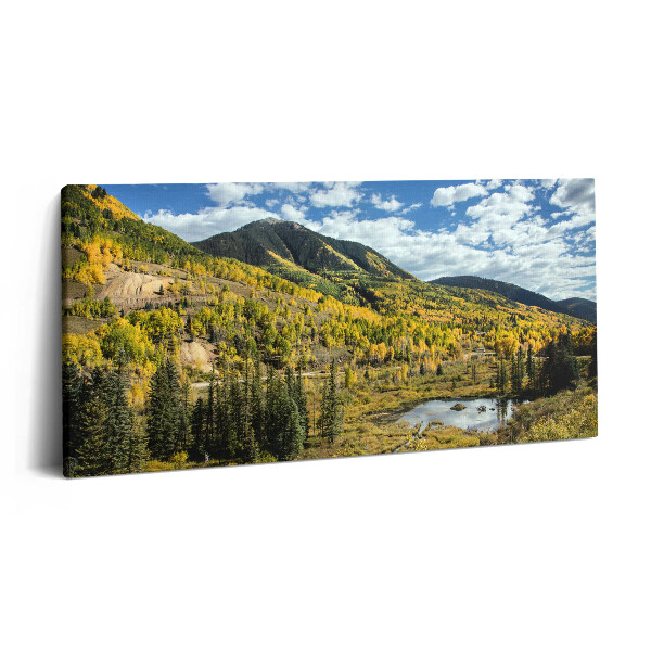 Print pe pânză 140x70 Peisaj cu vegetație montană
