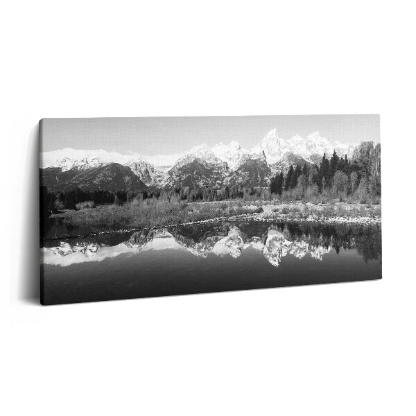 Print pe pânză 140x70 Peisaj montan alb-negru