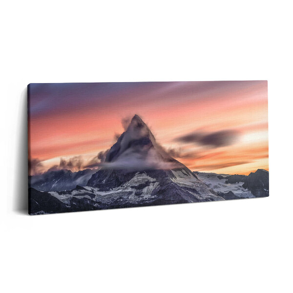 Print pe pânză 140x70 Munte singuratic la apus