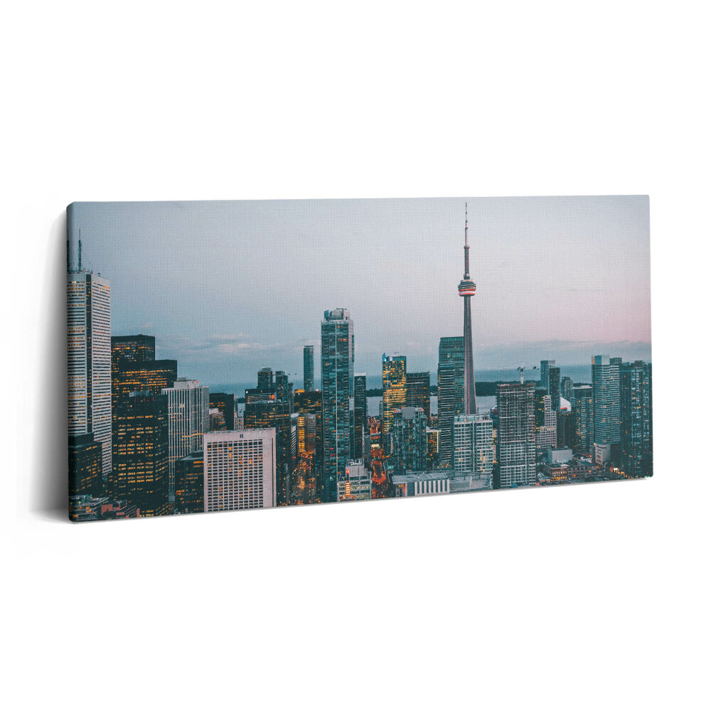 Print pe pânză 140x70 Panorama orașului seara