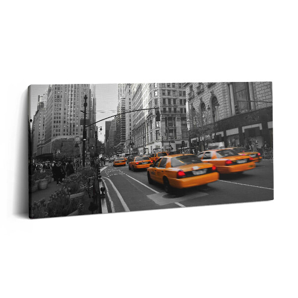 Print pe pânză 140x70 Traficul de taxiuri pe Bulevardul Manhattan