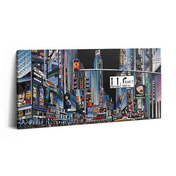 Print pe pânză 140x70 O viziune comică în New York