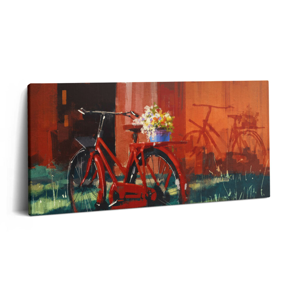 Print pe pânză 140x70 Bicicletă cu aranjament floral