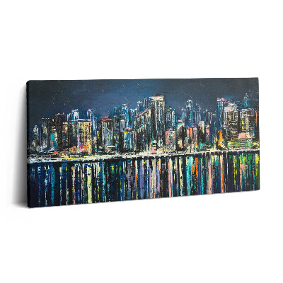 Print pe pânză 140x70 Țara Florilor – un oraș de coastă fantastic