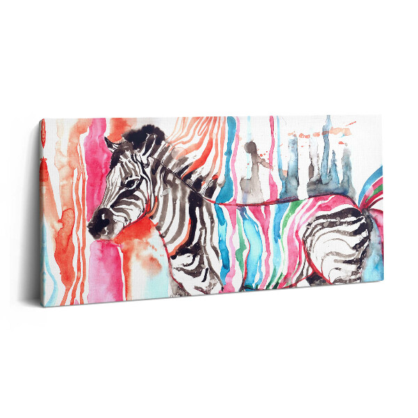 Print pe pânză 140x70 Ilustrație animală zebră colorată