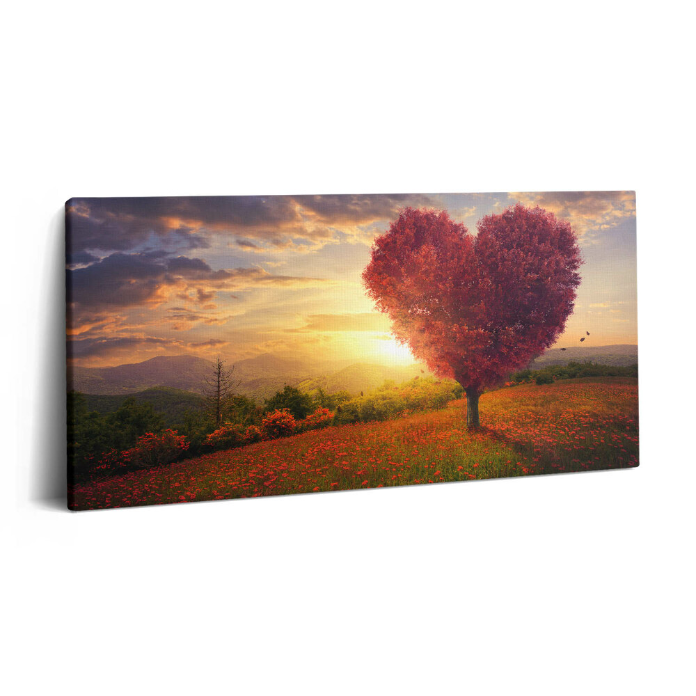 Print pe pânză 140x70 Copacul iubirii în formă de inimă