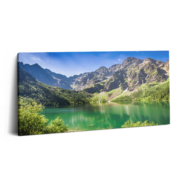Print pe pânză 140x70 Pădure și natură în munții lacului