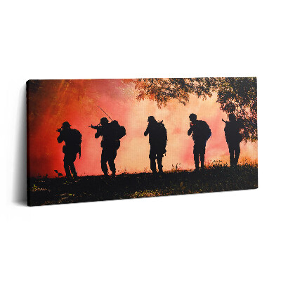 Print pe pânză 140x70 Soldați pe câmpul de luptă