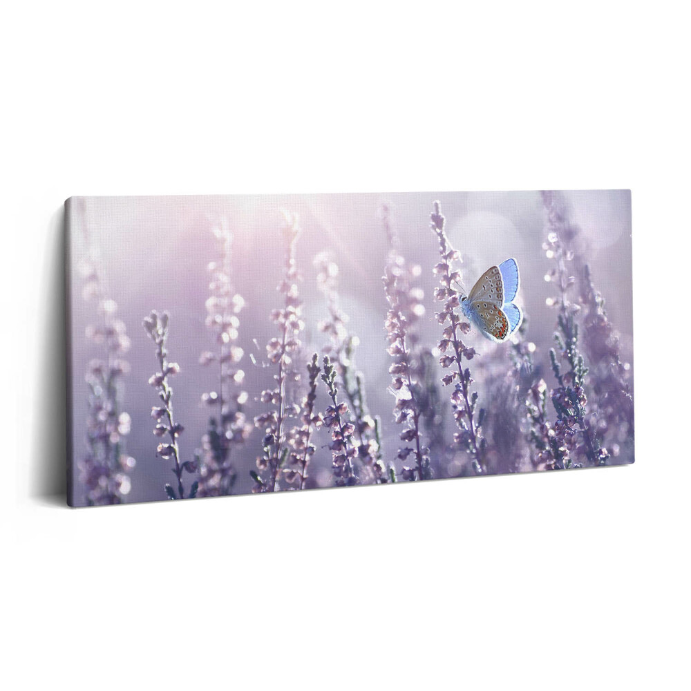 Print pe pânză 140x70 Fluture pe flori sălbatice