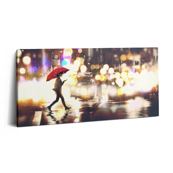 Print pe pânză 140x70 Ilustrație anime de pe Rain Street