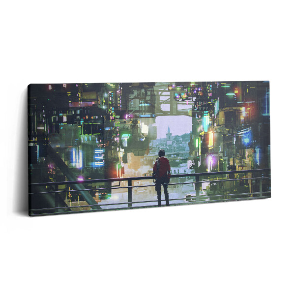 Print pe pânză 140x70 Orașul Cyberpunk