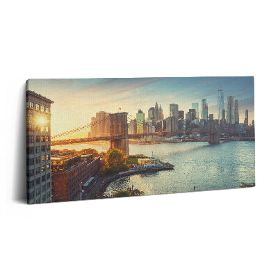 Print pe pânză 140x70 Podul Brooklyn din Manhattan, New York