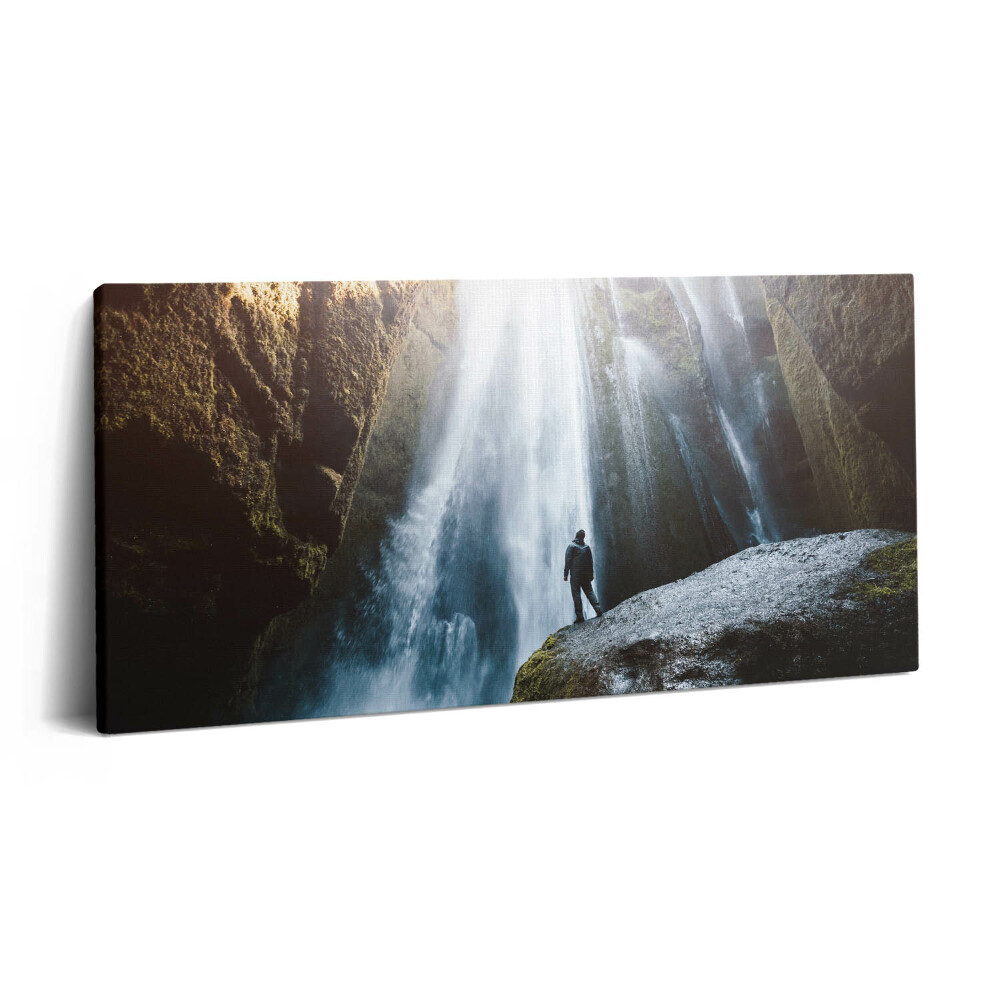 Print pe pânză 140x70 Vedere a cascadei Gljufrabui