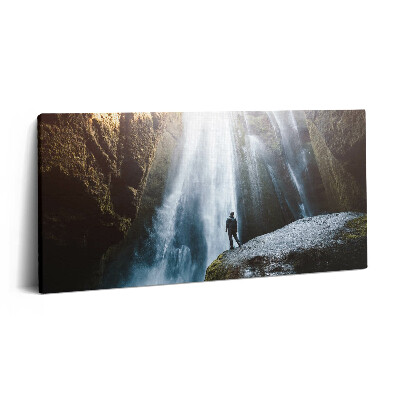 Print pe pânză 140x70 Vedere a cascadei Gljufrabui