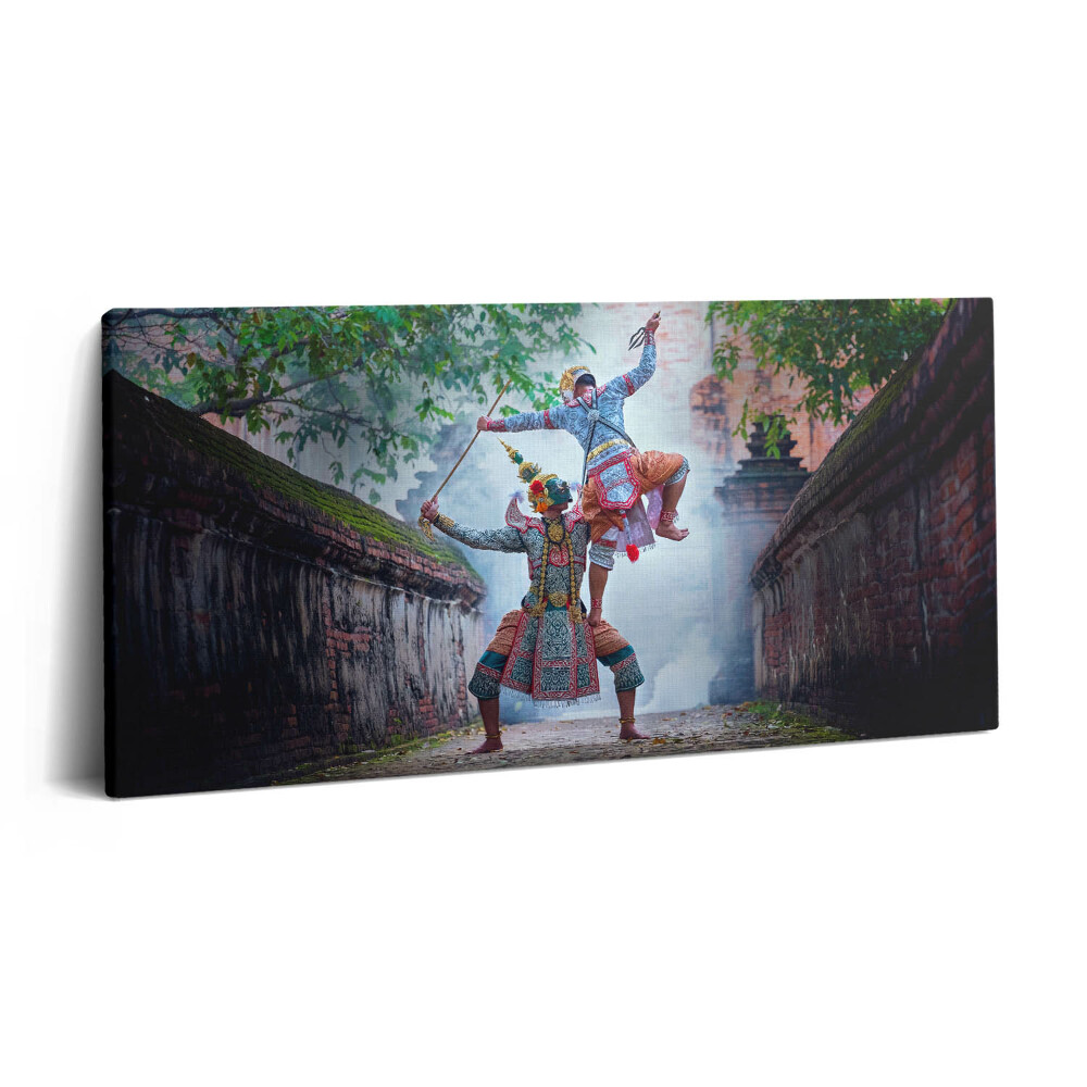 Print pe pânză 140x70 Thailanda dansează cu măști