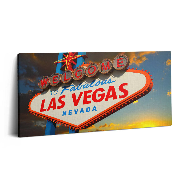 Print pe pânză 140x70 Semnul Las Vegas la apus