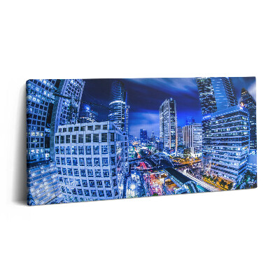 Print pe pânză 140x70 Vedere nocturnă a orașului Bangkok