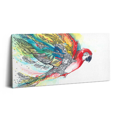 Print pe pânză 140x70 Papagal colorat în acuarelă în zbor