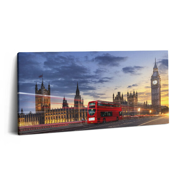 Print pe pânză 140x70 Autobuzul roșu din Londra
