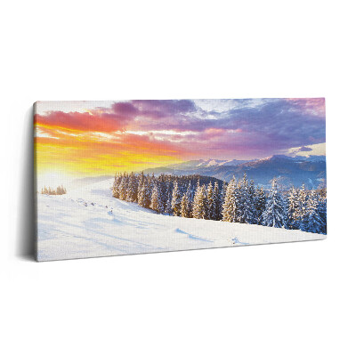 Print pe pânză 140x70 Peisaj montan de iarnă