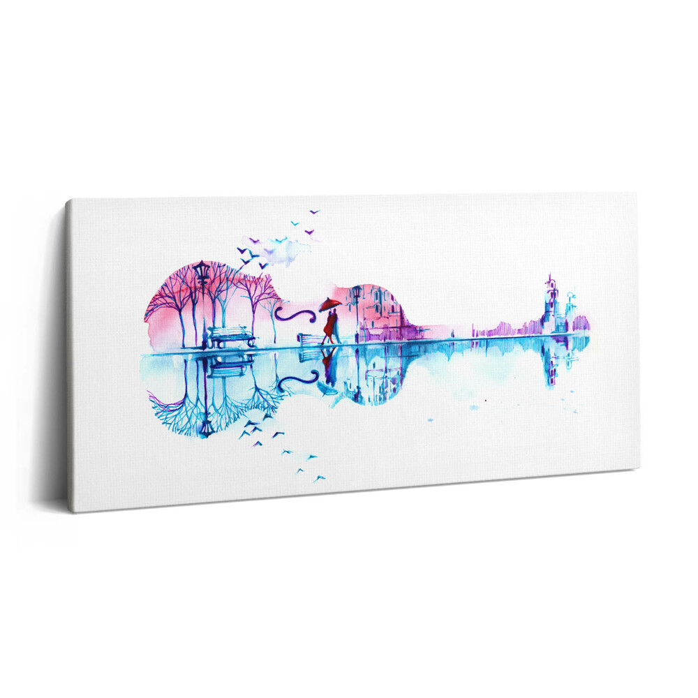 Print pe pânză 140x70 Pictând violoncelul cu parcul