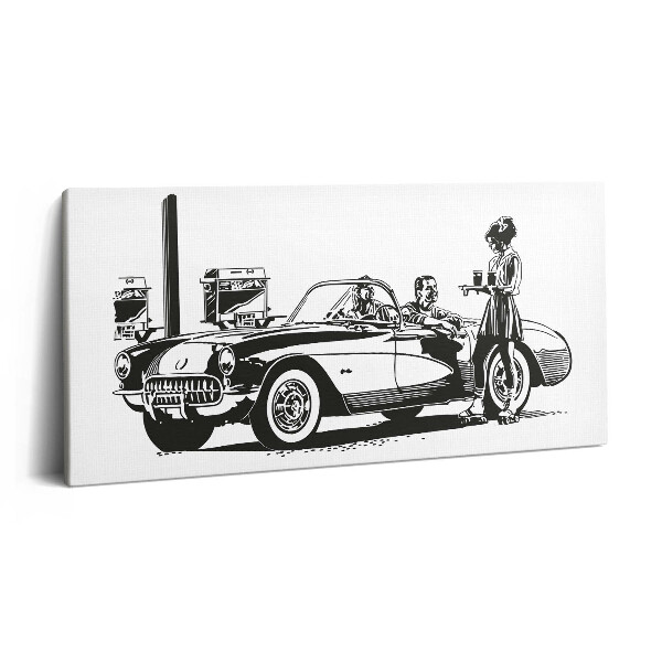 Print pe pânză 140x70 Ilustrație de mașină retro