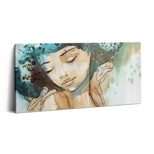 Print pe pânză 140x70 Femeie abstractă