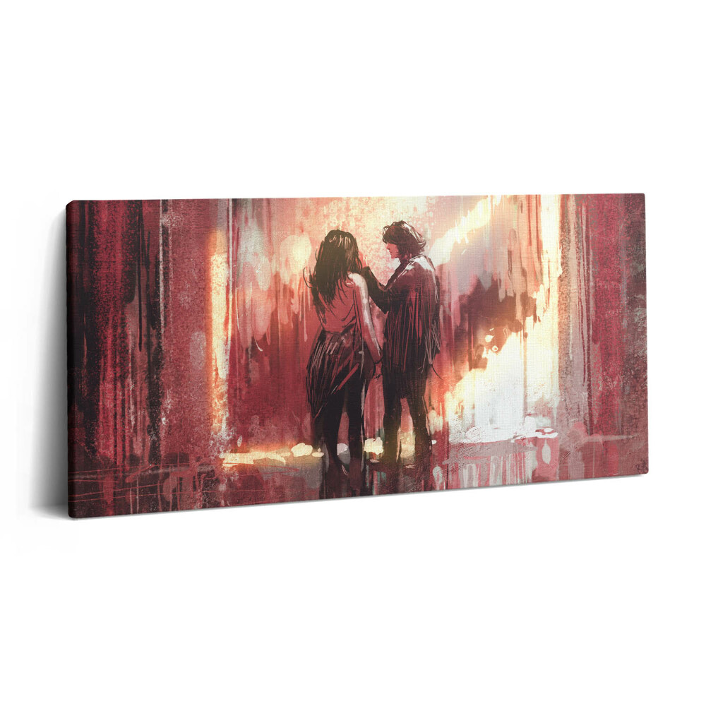 Print pe pânză 140x70 Un cuplu tânăr îndrăgostit