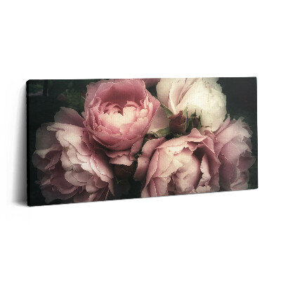 Print pe pânză 140x70 un buchet de trandafiri roz vechi