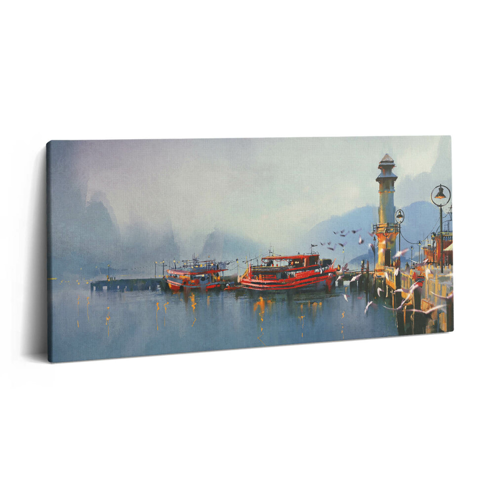 Print pe pânză 140x70 Barcă de pescuit în port