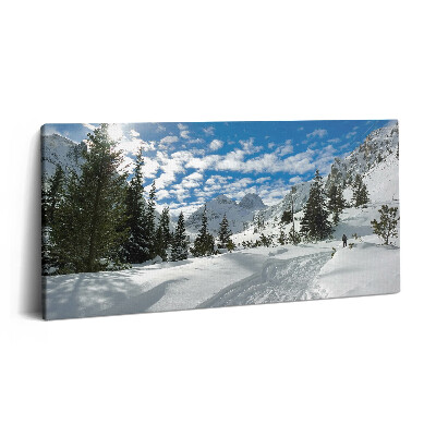 Print pe pânză 140x70 Peisaj montan iarna