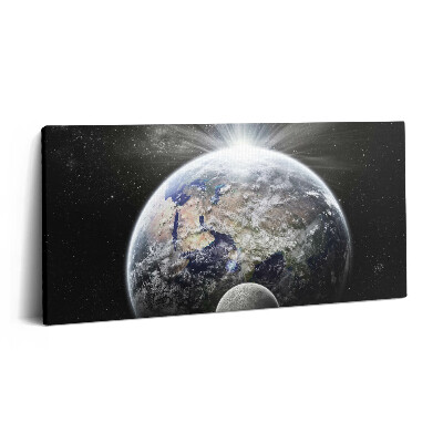 Print pe pânză 140x70 Vedere a Pământului și a Lunii