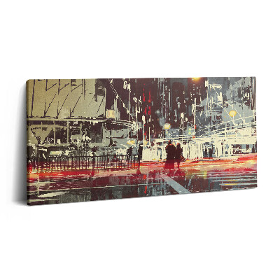 Print pe pânză 140x70 Scenă de oraș nocturnă