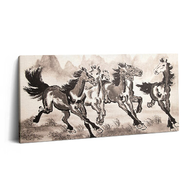 Print pe pânză 140x70 Cai galopând