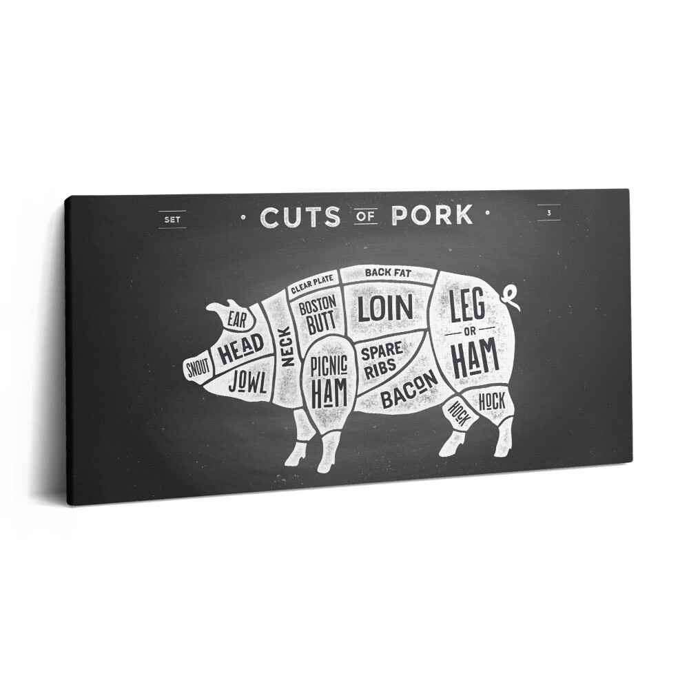 Print pe pânză 140x70 Poster cu porc - măcelar de porci