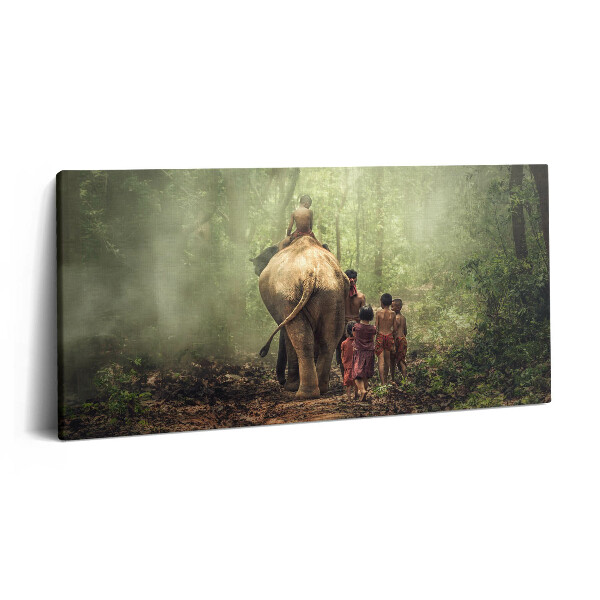 Print pe pânză 140x70 Copii și un elefant