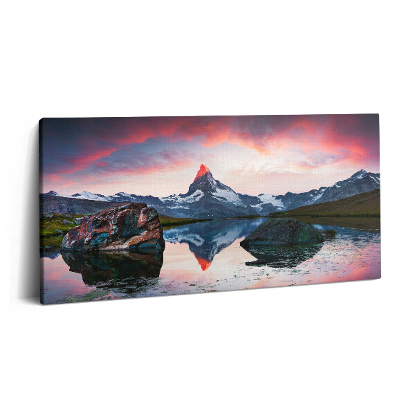 Print pe pânză 140x70 Lacul Stellisee Matterhorn