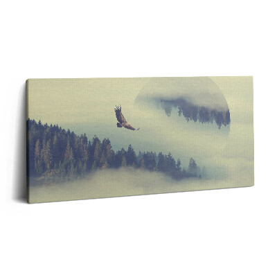 Print pe pânză 140x70 Pădure încețoșată și vultur
