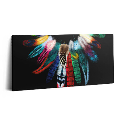 Print pe pânză 140x70 Pene de pasăre colorate