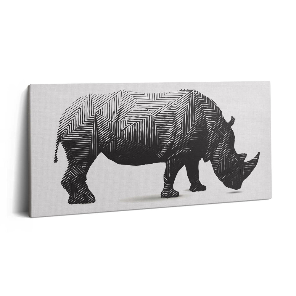 Print pe pânză 140x70 Linia de artă Rhino