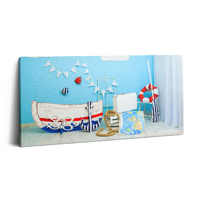 Print pe pânză 140x70 Expediție pe mare - camera copiilor